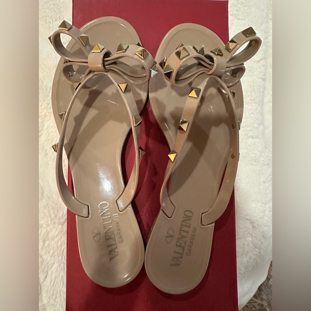 Authentic Valentino Rockstud Jelly Flip Flop